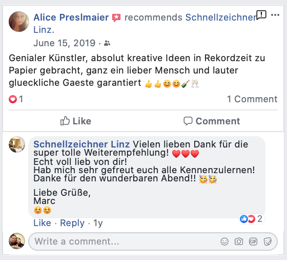 Was eine Braut über mich als Schnellzeichner sagt